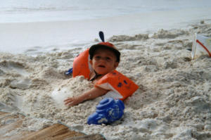 Fabien im Sand